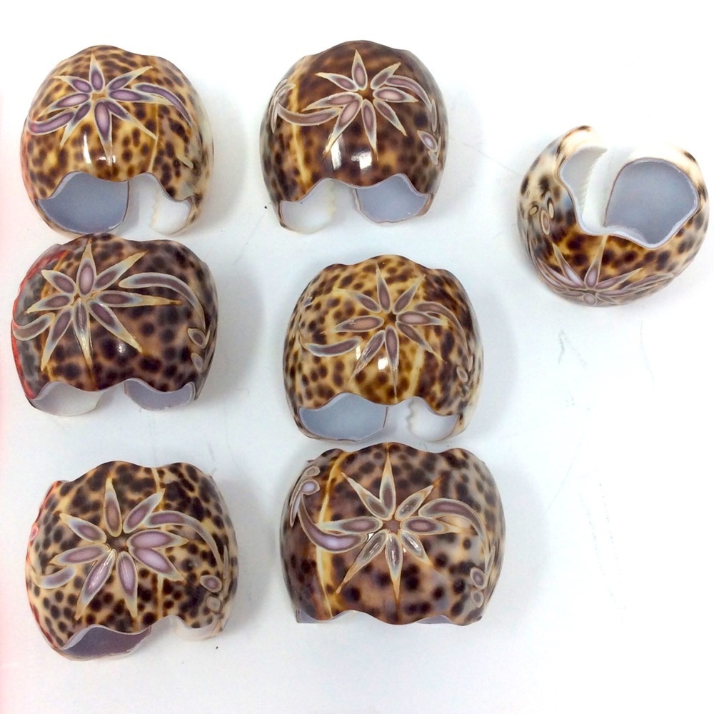 Vintage Tortoise Shell Hand Carved Napkin Rings